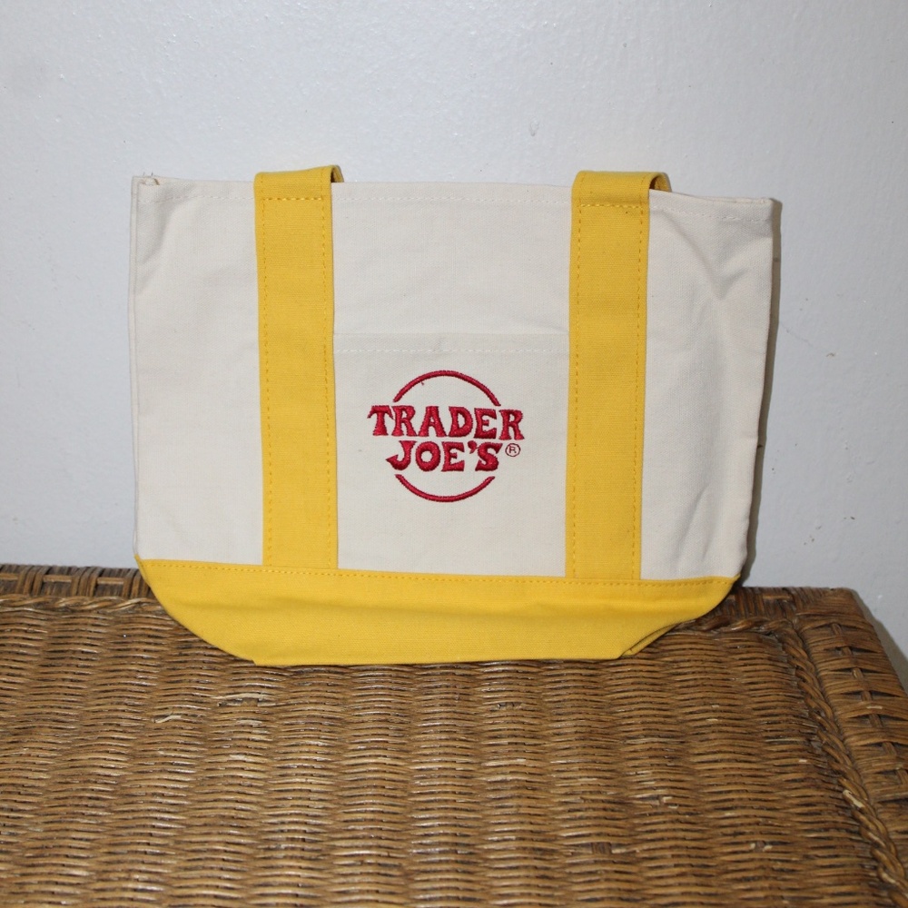Trader Joe's mini canvas tote bag NWT - image 2